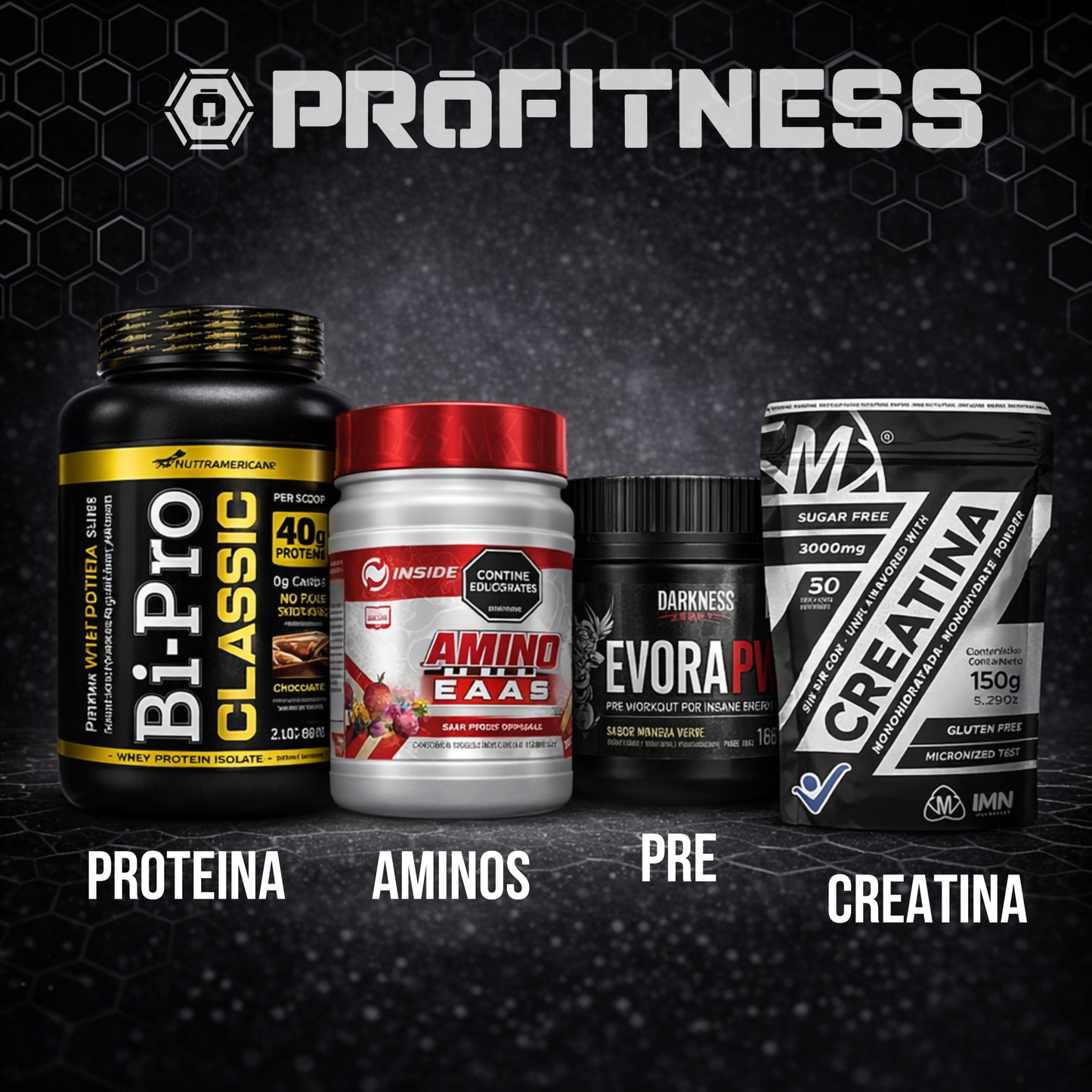 Combo Prote + Aminos + Pre + Creatina