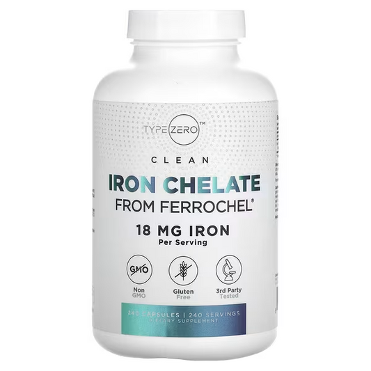 Iron Chelate From Ferrochel 18mg Iron 240 Capsules