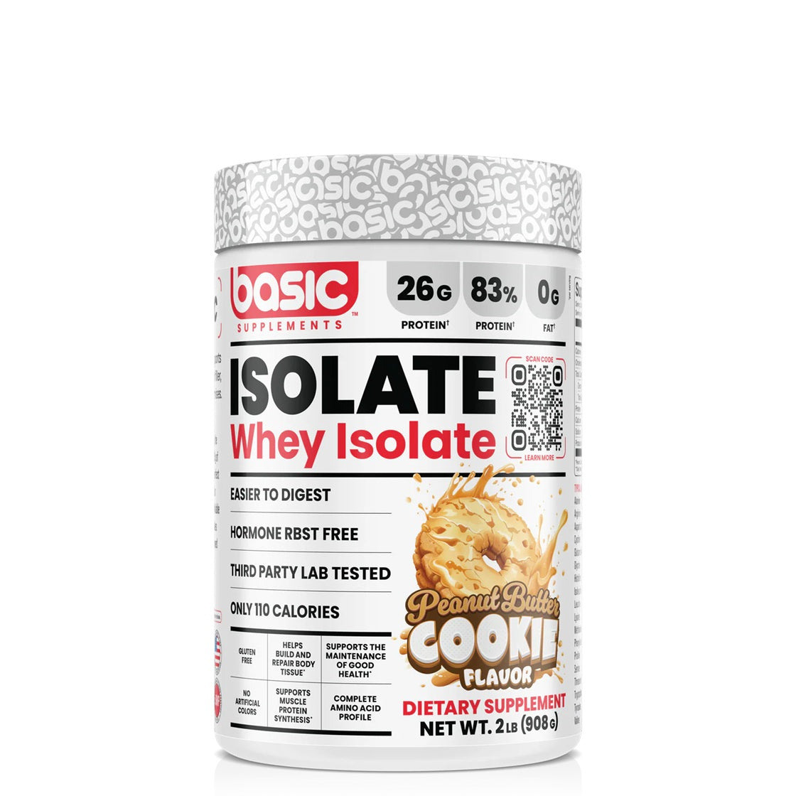 Whey Isolate Basic Peanut Butter Cookie 2Lb